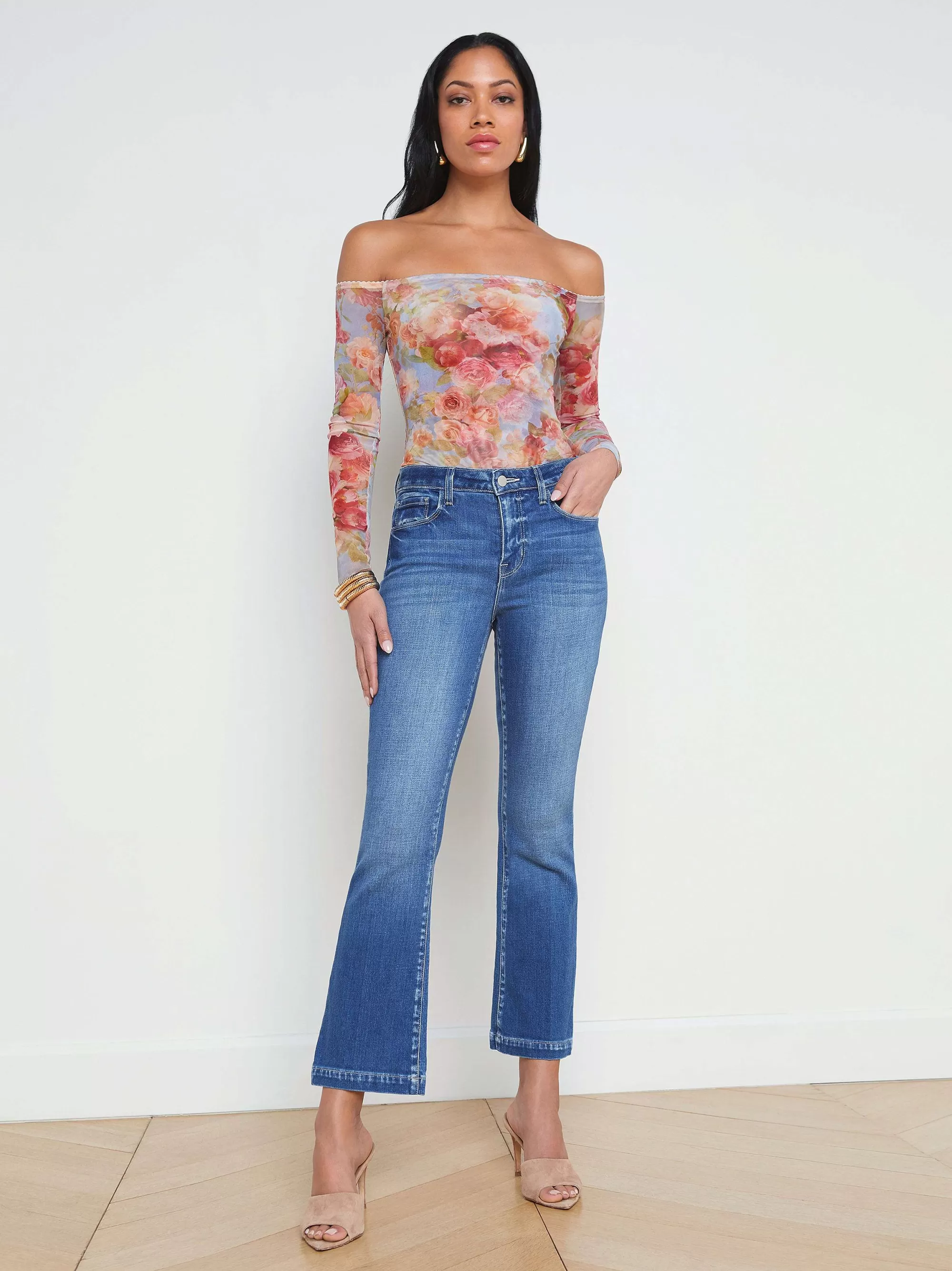 L'AGENCE Ali Skinny Flare-Jeans Maywood Sale