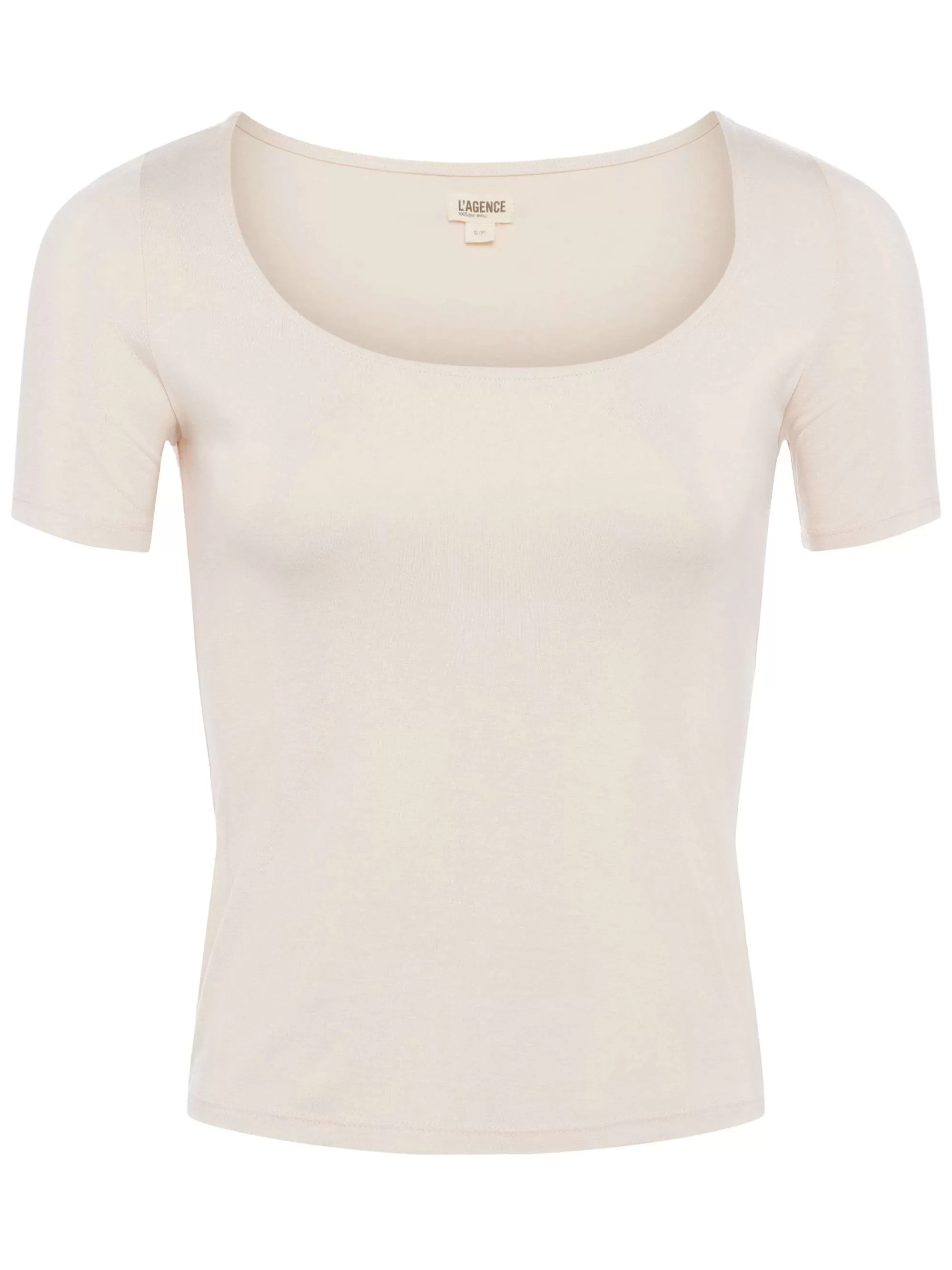 L'AGENCE Alva T-Shirt Met U-Hals Bisque Flash Sale