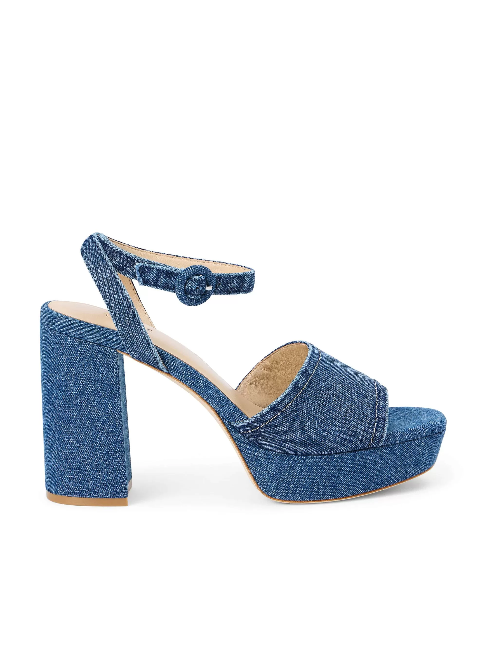 L'AGENCE Andree Denim Platformsandaal Donkerblauw Denim Clearance