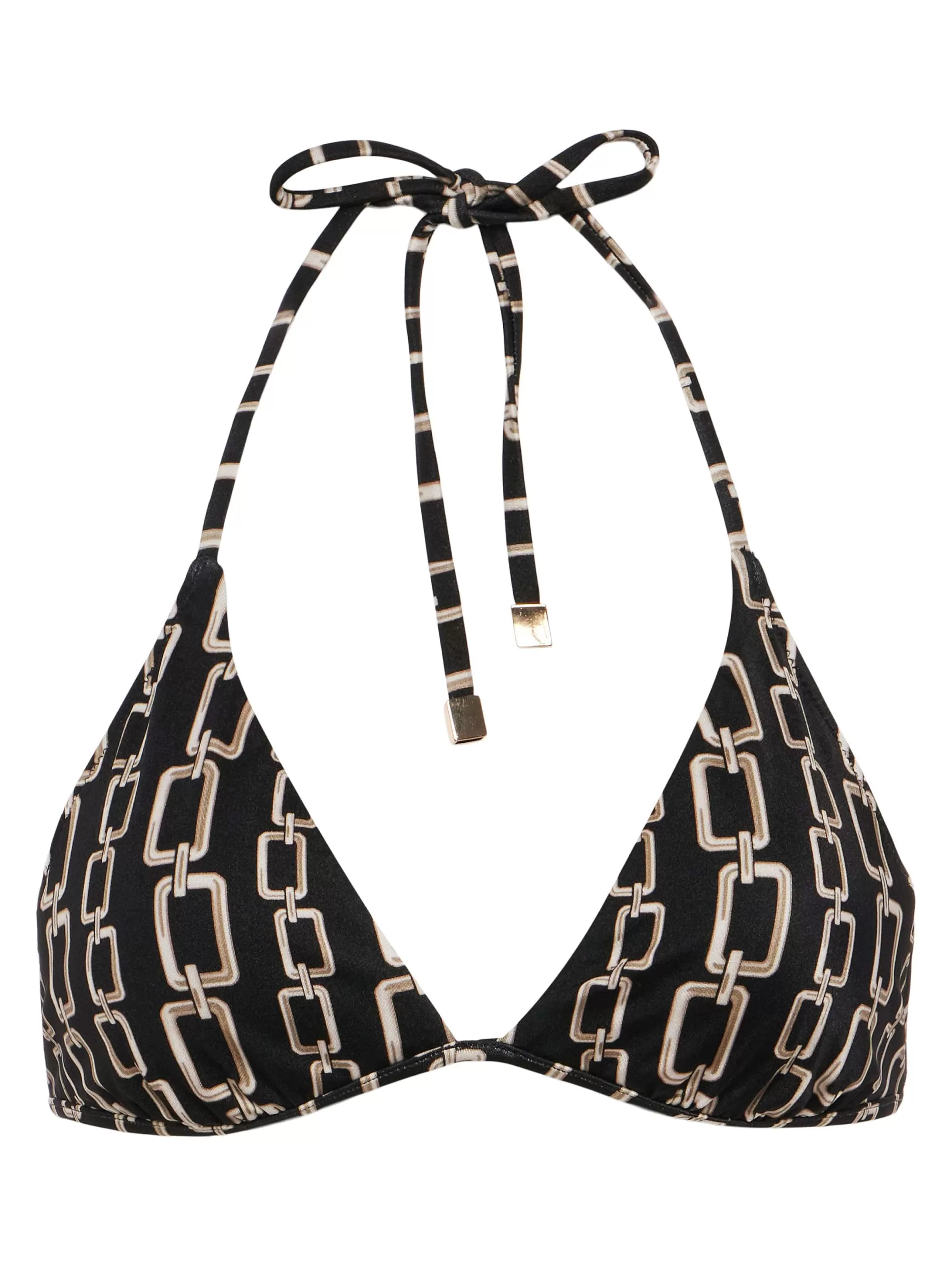 L'AGENCE Annabelle Driehoekige Bikinitop Zwart/Gouden Ketting Fashion