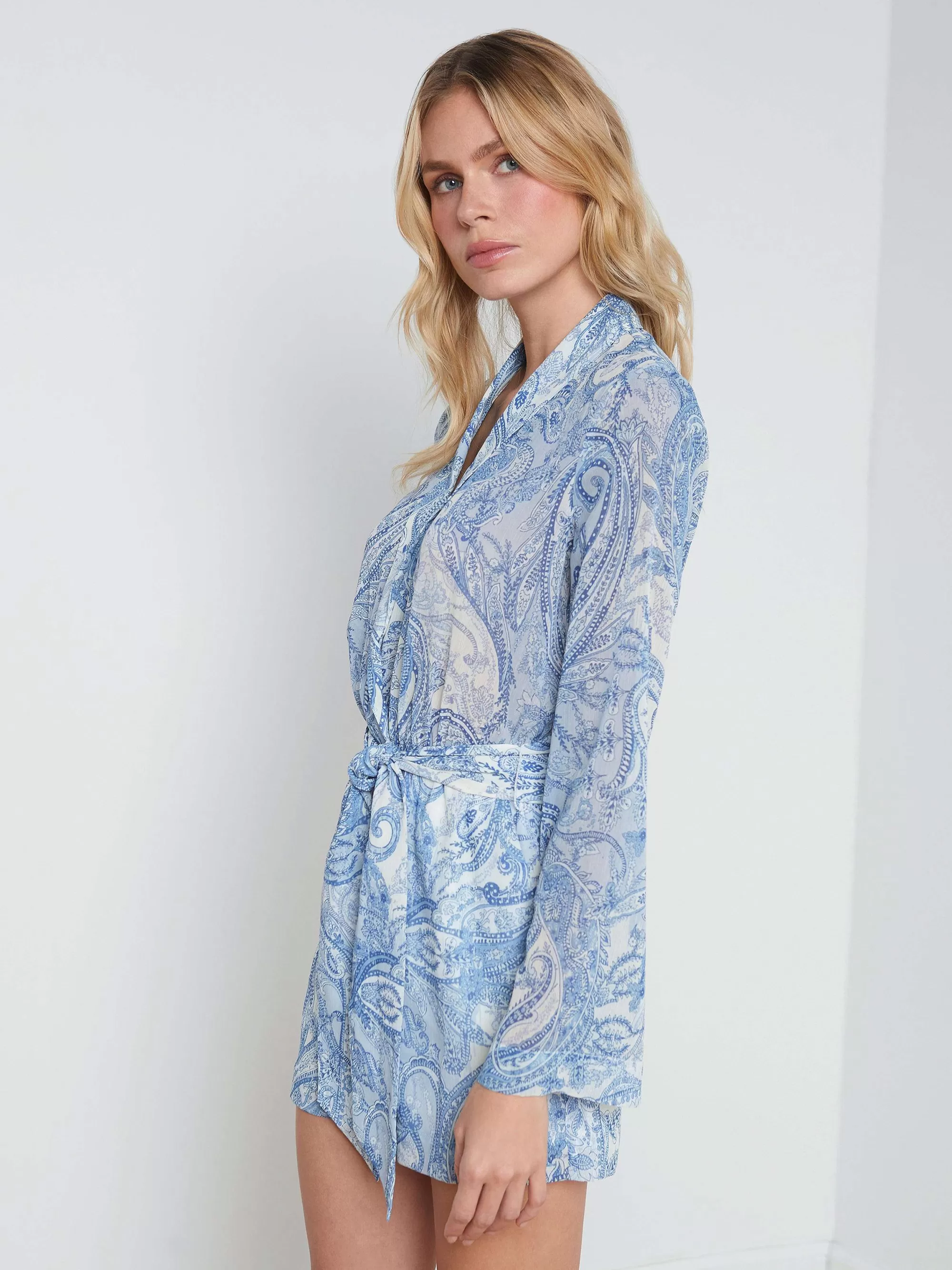 L'AGENCE Arabell Rompertje Ivoor/Blauw Versierde Paisley Cheap