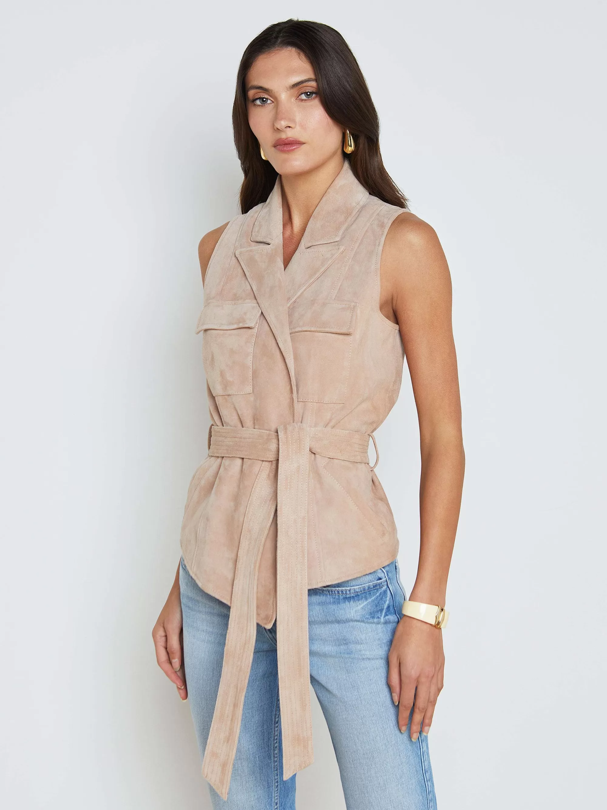 L'AGENCE Arbor Suede Vest Cachou Hot