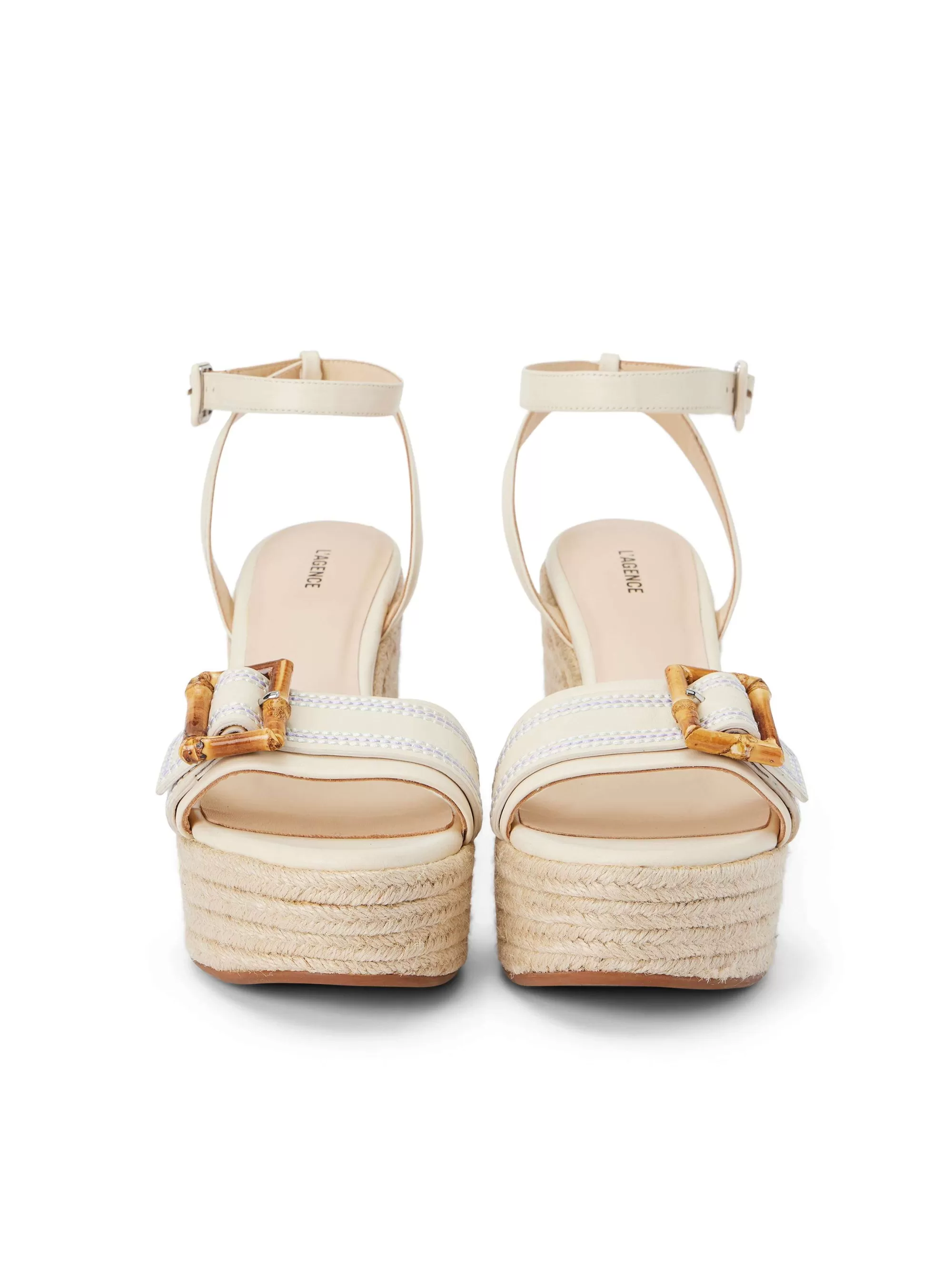 L'AGENCE Aurore Espadrille Met Sleehak Nubuck Van Daim Cheap