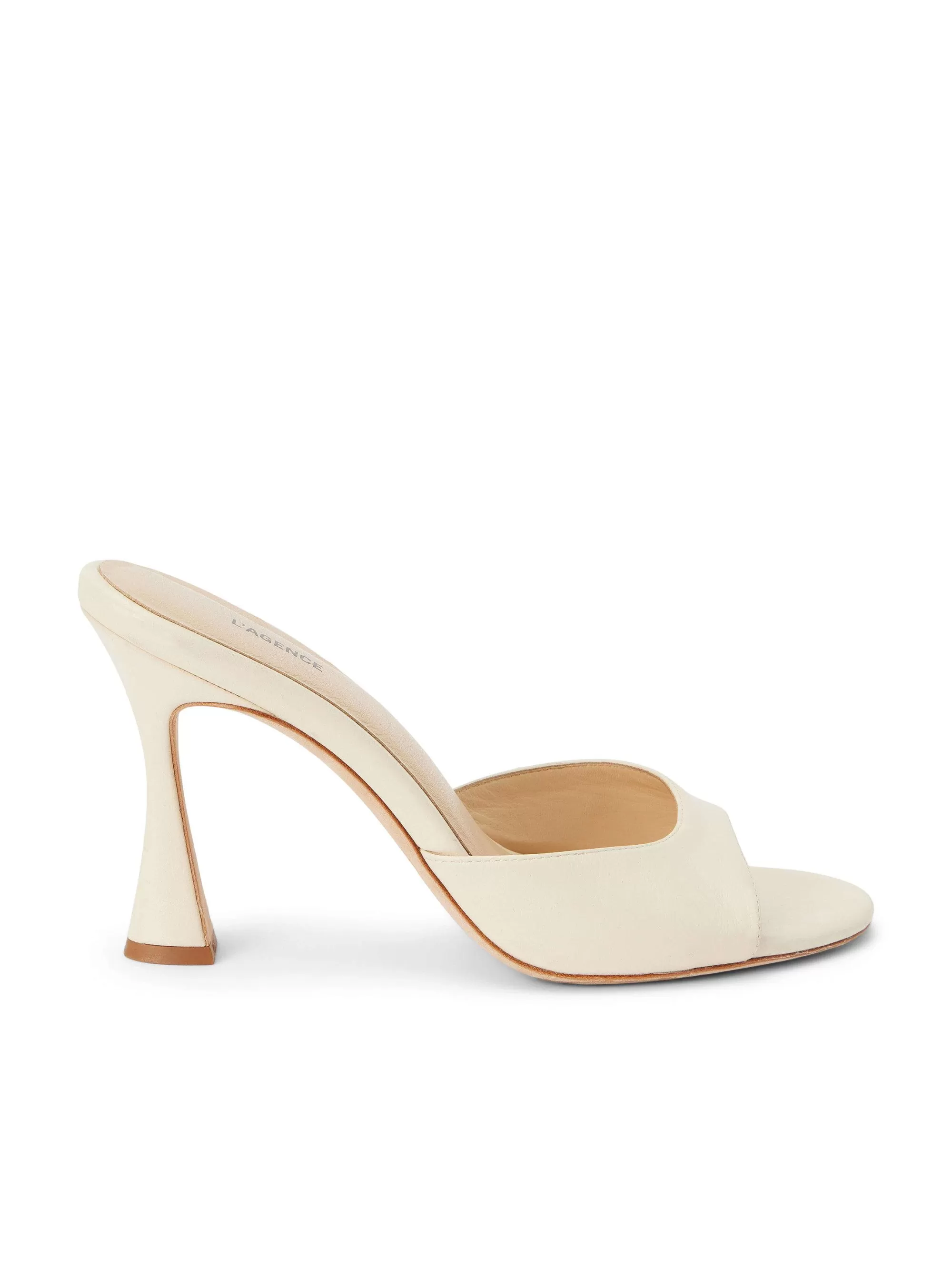 L'AGENCE Avery Leren Peeptoe-Muiltje Ecru Leer Cheap