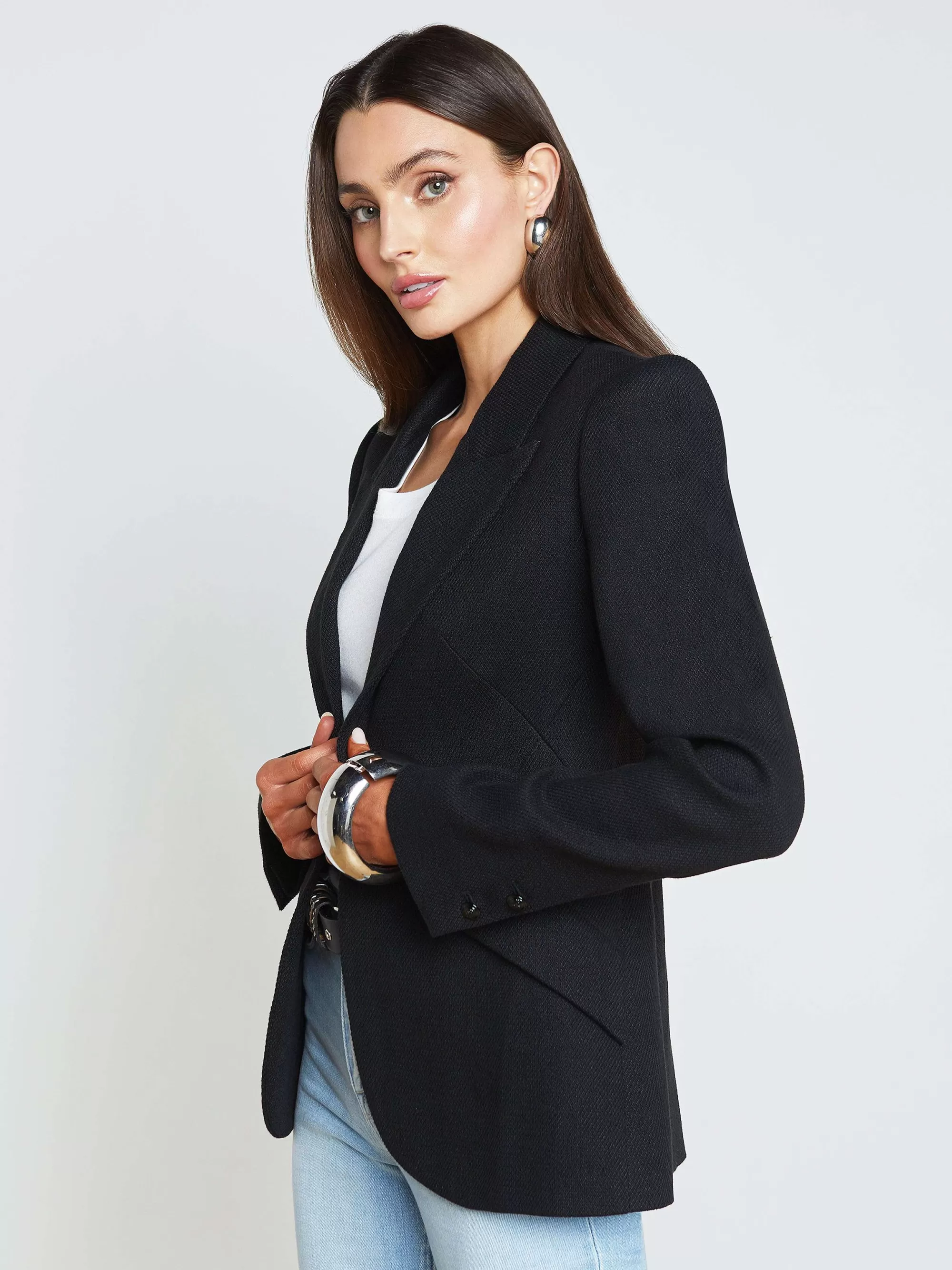 L'AGENCE Chamberlain Blazer Van Linnenmix Zwart Best