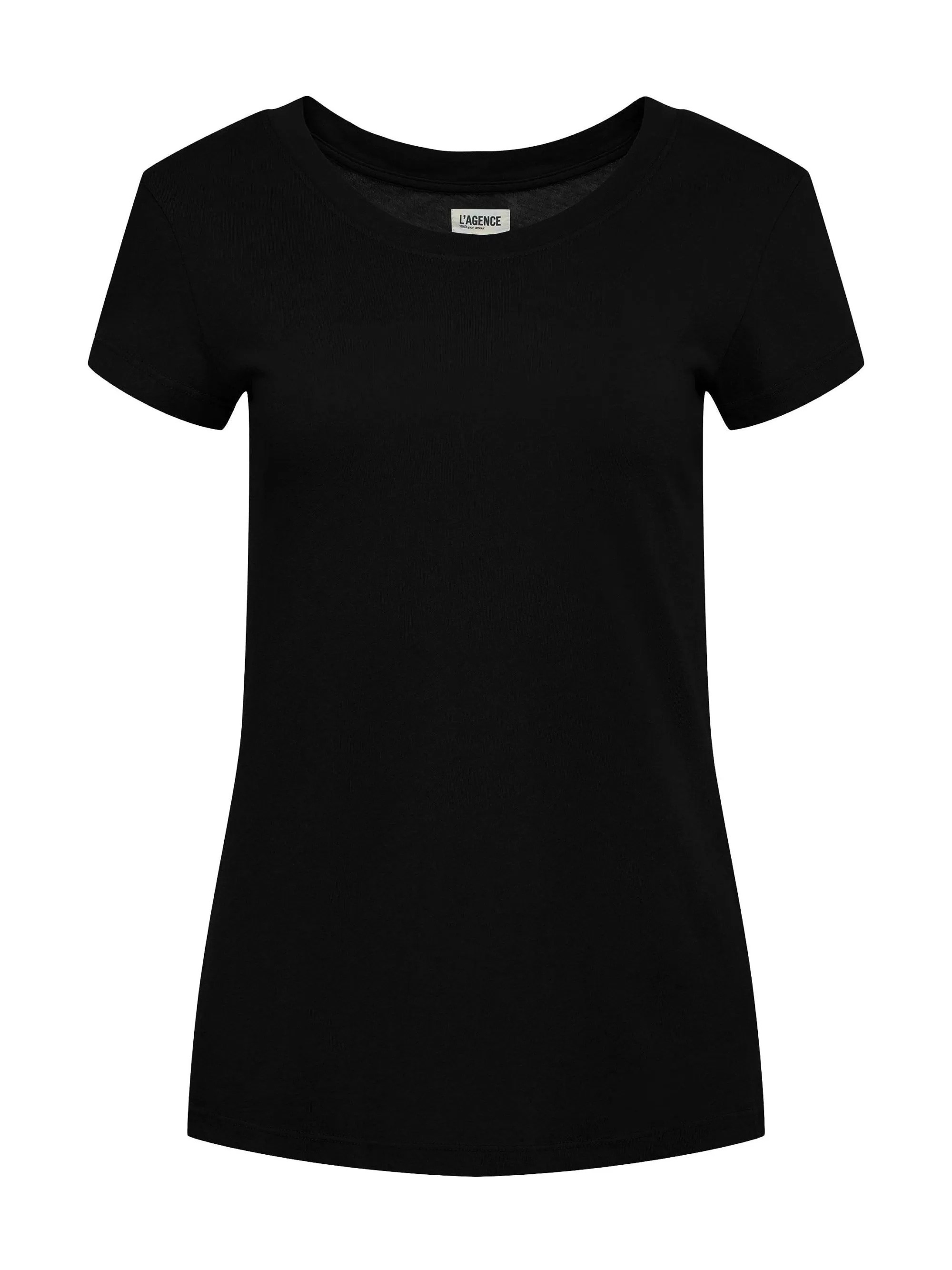 L'AGENCE Cory Katoenen T-Shirt Met Ronde Hals Zwart Sale