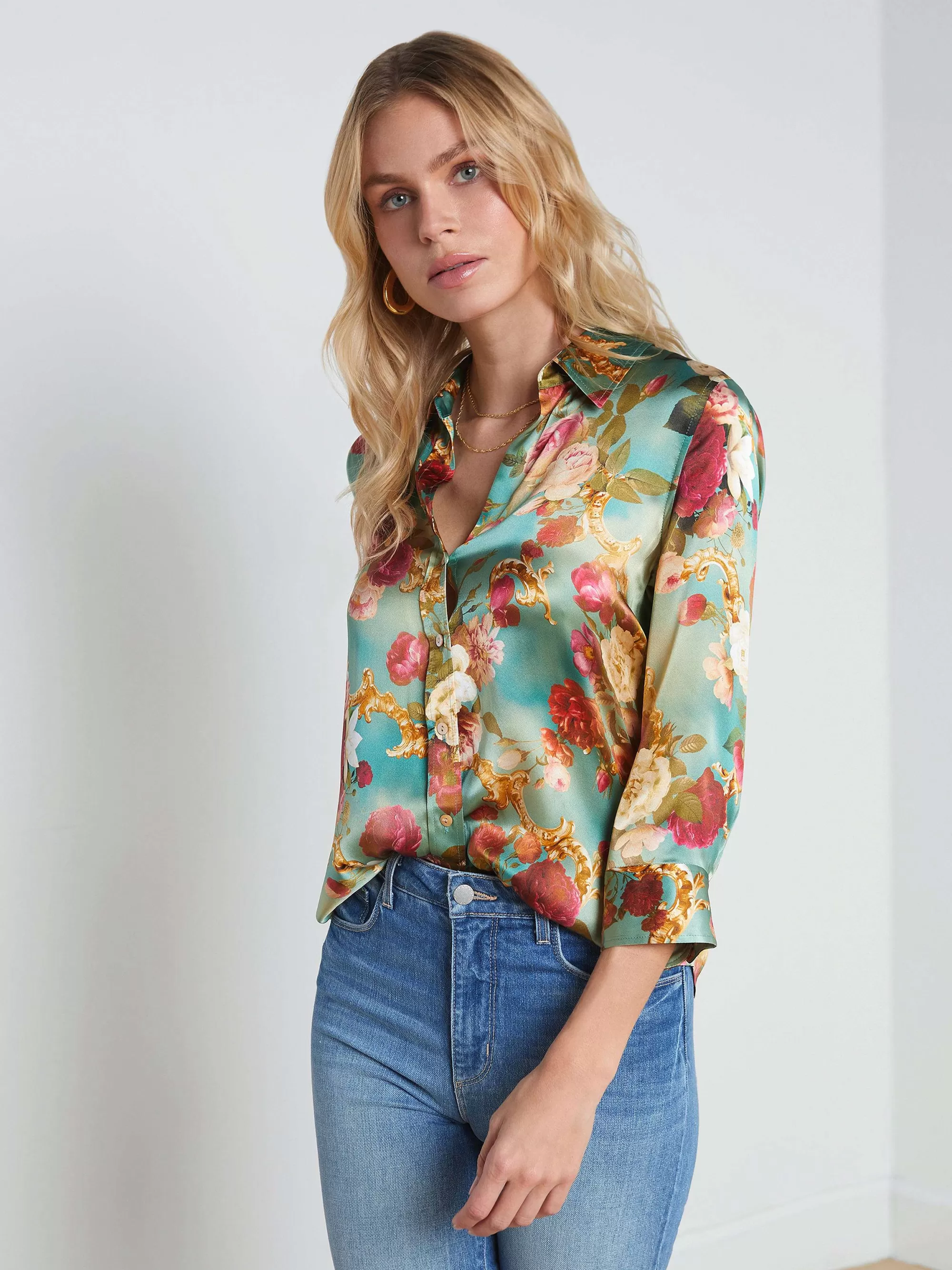 L'AGENCE Dani Zijden Blouse Kleine Multi-Rococo Shop