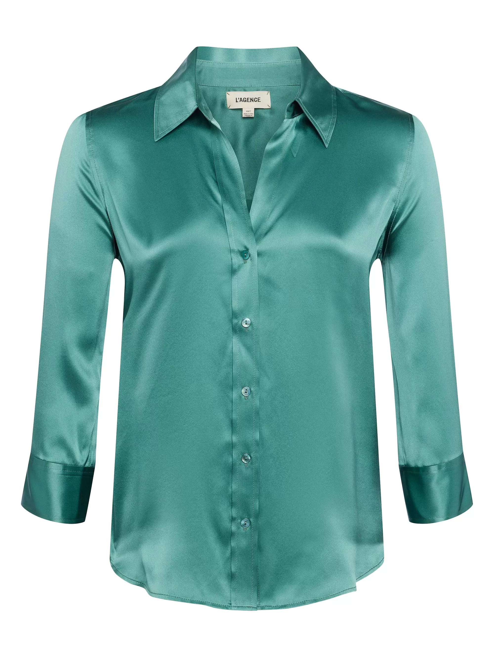 L'AGENCE Dani Zijden Blouse Groene Jaspis Outlet