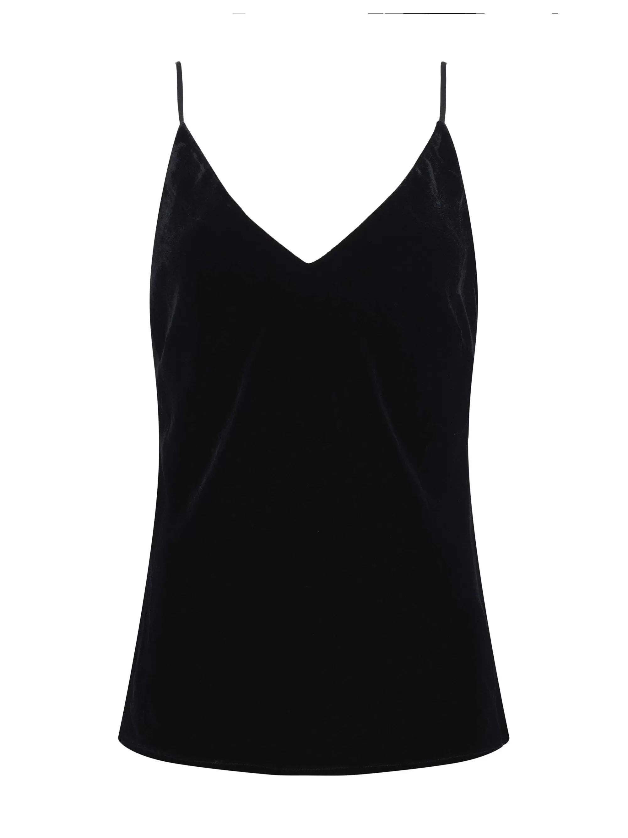 L'AGENCE Gabriella Fluwelen Hemdje Tanktop Zwart Fluweel Best Sale