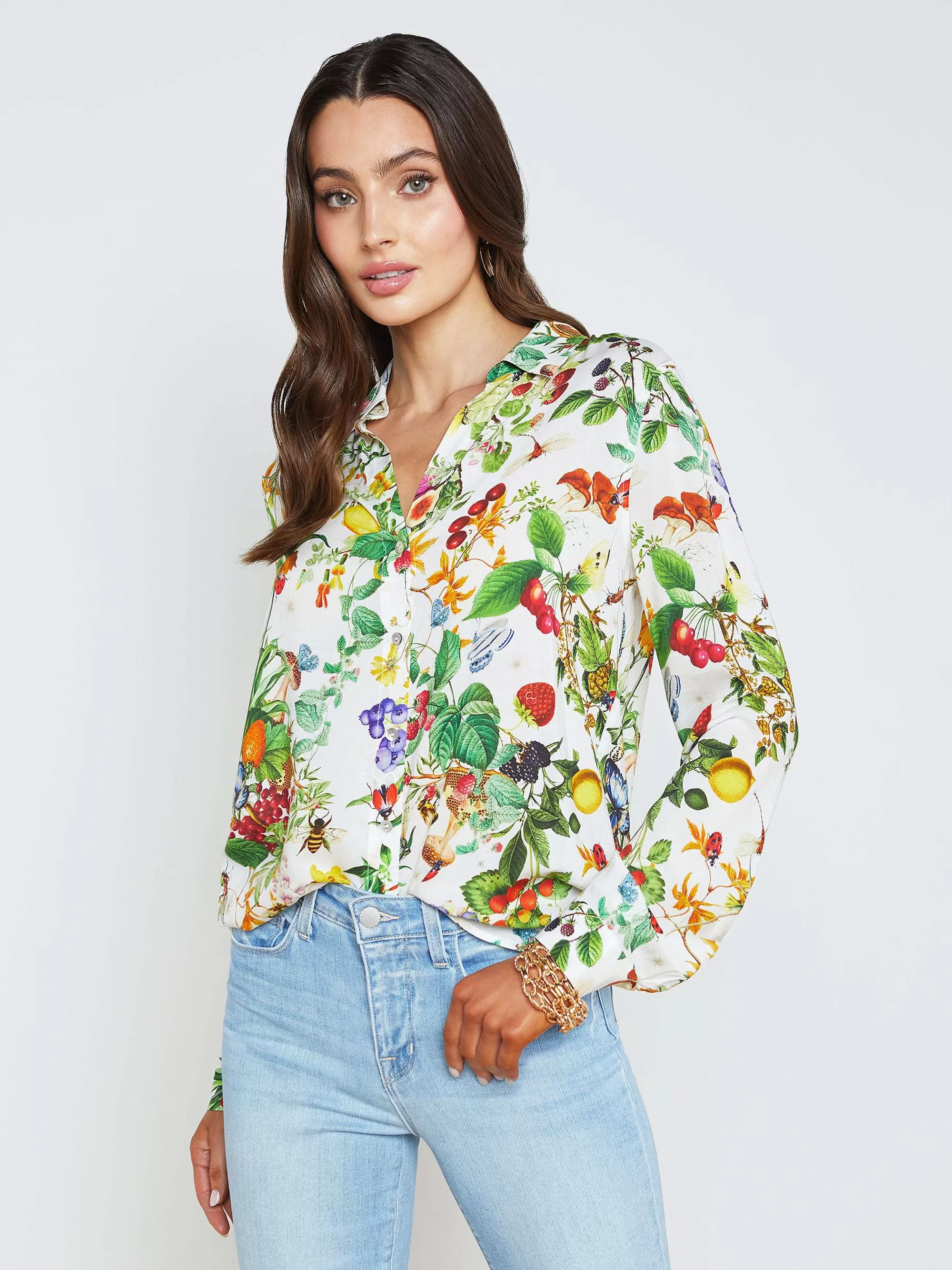 L'AGENCE Hulstblouse Witte Multimix Botanisch Hot