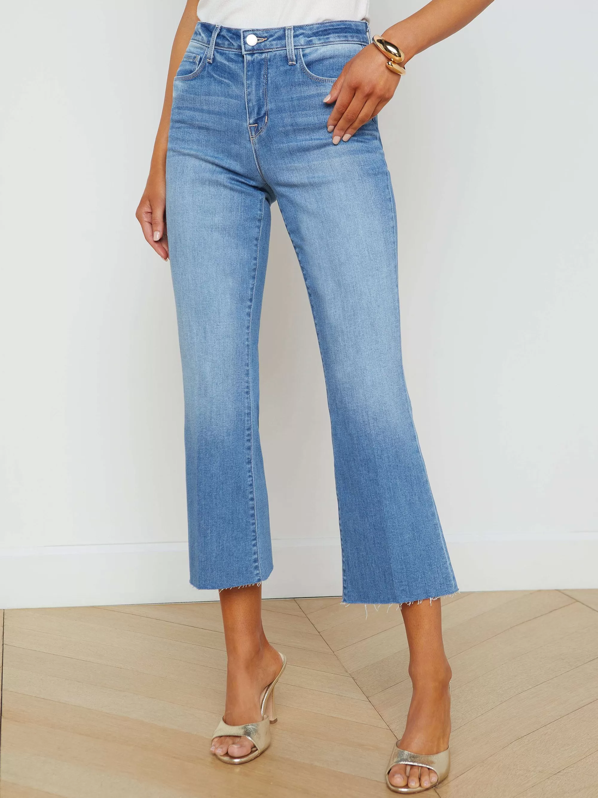 L'AGENCE Kendra Cropped Flare-Jeans Alamo Online