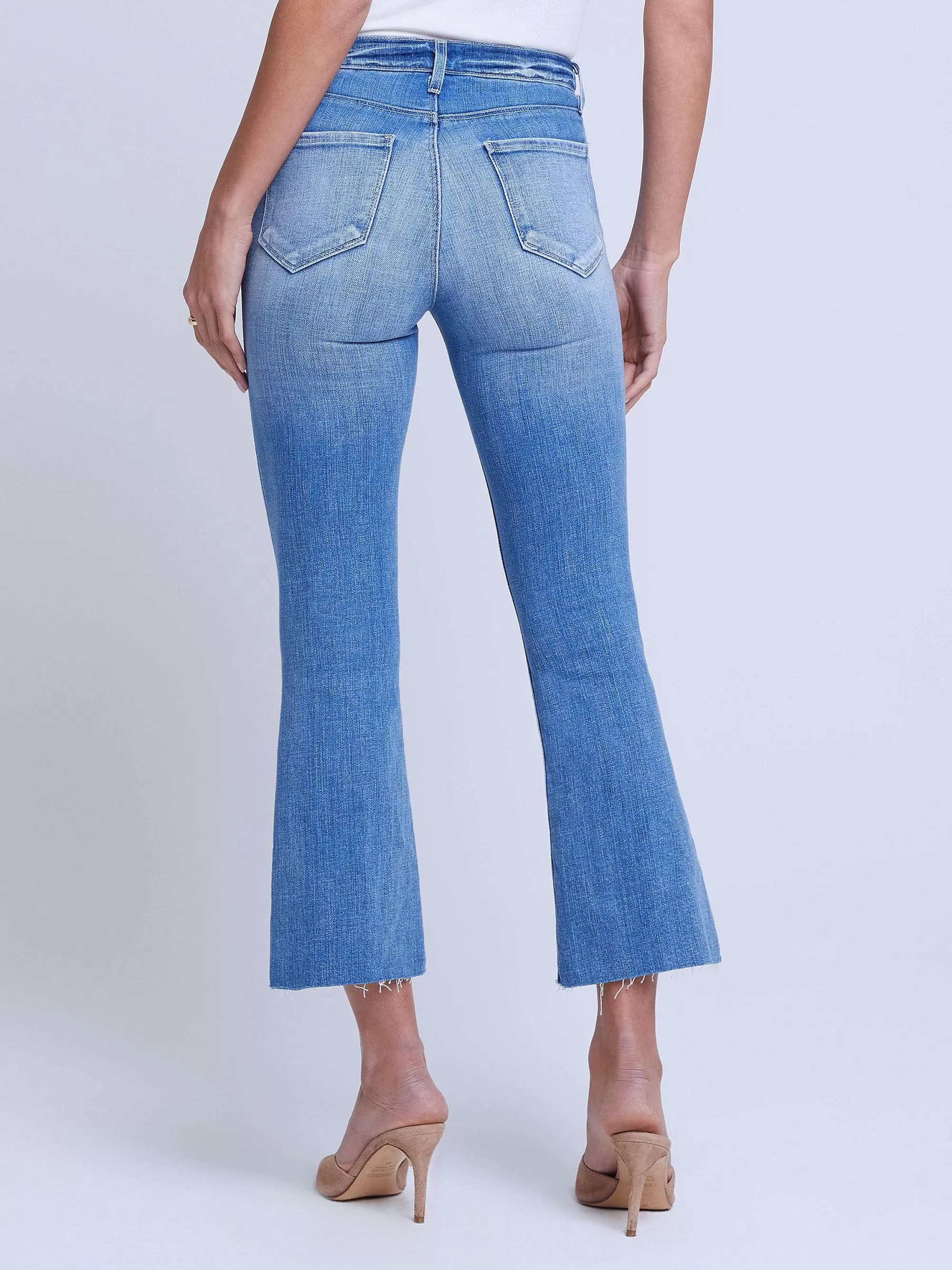 L'AGENCE Kendra Cropped Flare-Jeans Balboa Discount