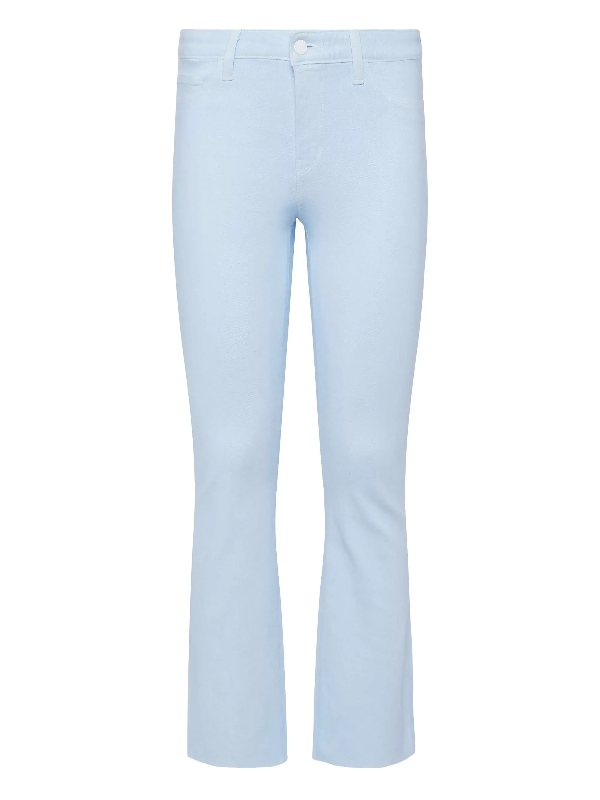 L'AGENCE Kendra Gecoate Cropped Flare-Jeans Ijswater/Witte Contrastcoating Best Sale