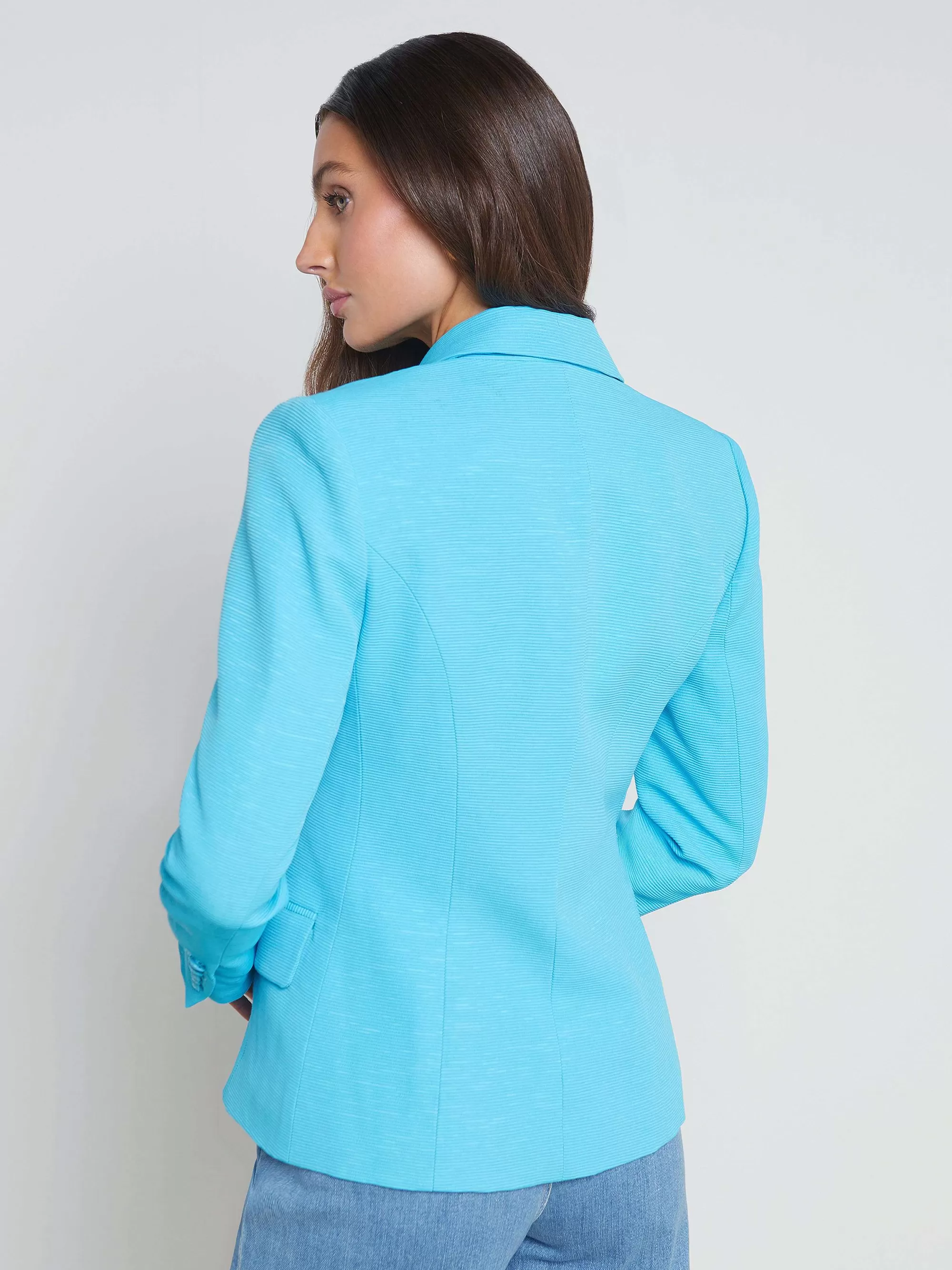 L'AGENCE Kenzie Blazer Van Katoenmix Blauwe Atol/Multigordel Outlet