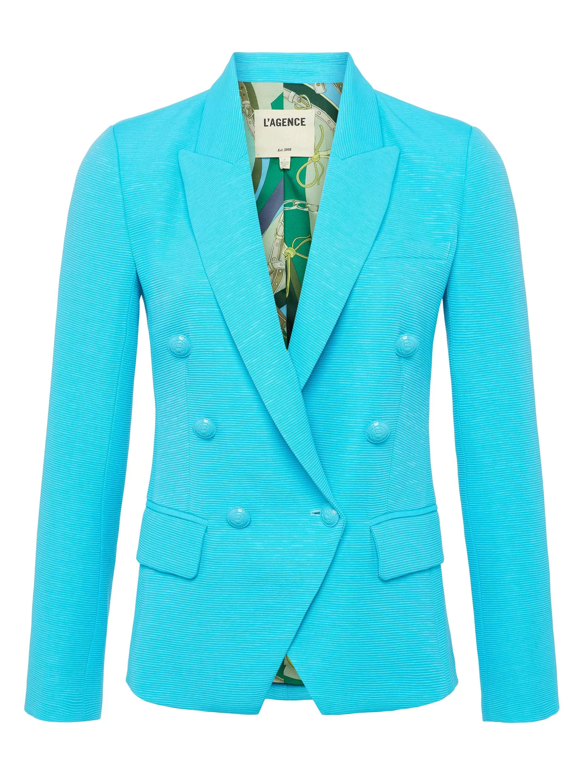 L'AGENCE Kenzie Blazer Van Katoenmix Blauwe Atol/Multigordel Outlet