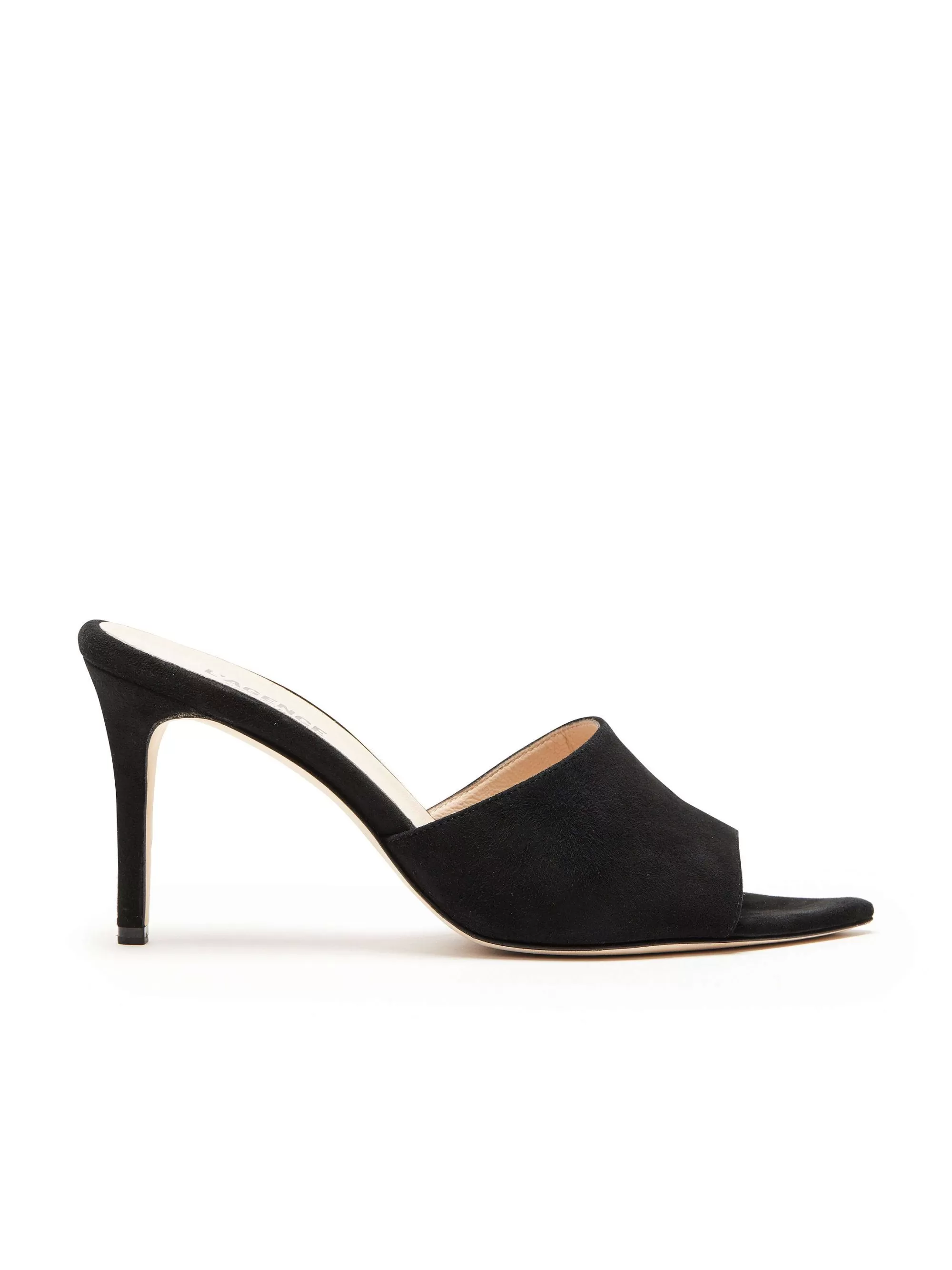 L'AGENCE Lolita Muiltje Met Open Teen Zwart Suede Clearance