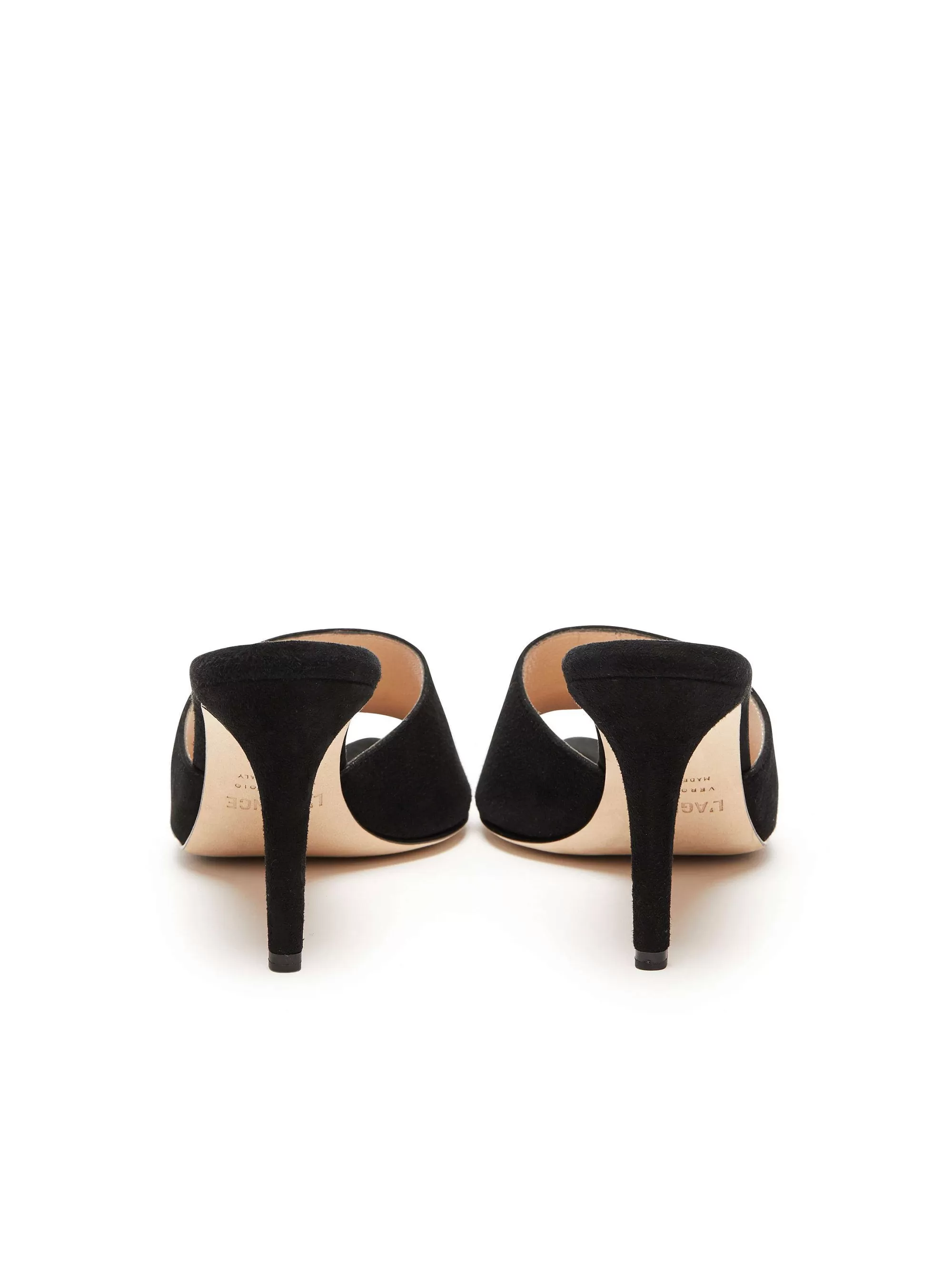 L'AGENCE Lolita Muiltje Met Open Teen Zwart Suede Clearance