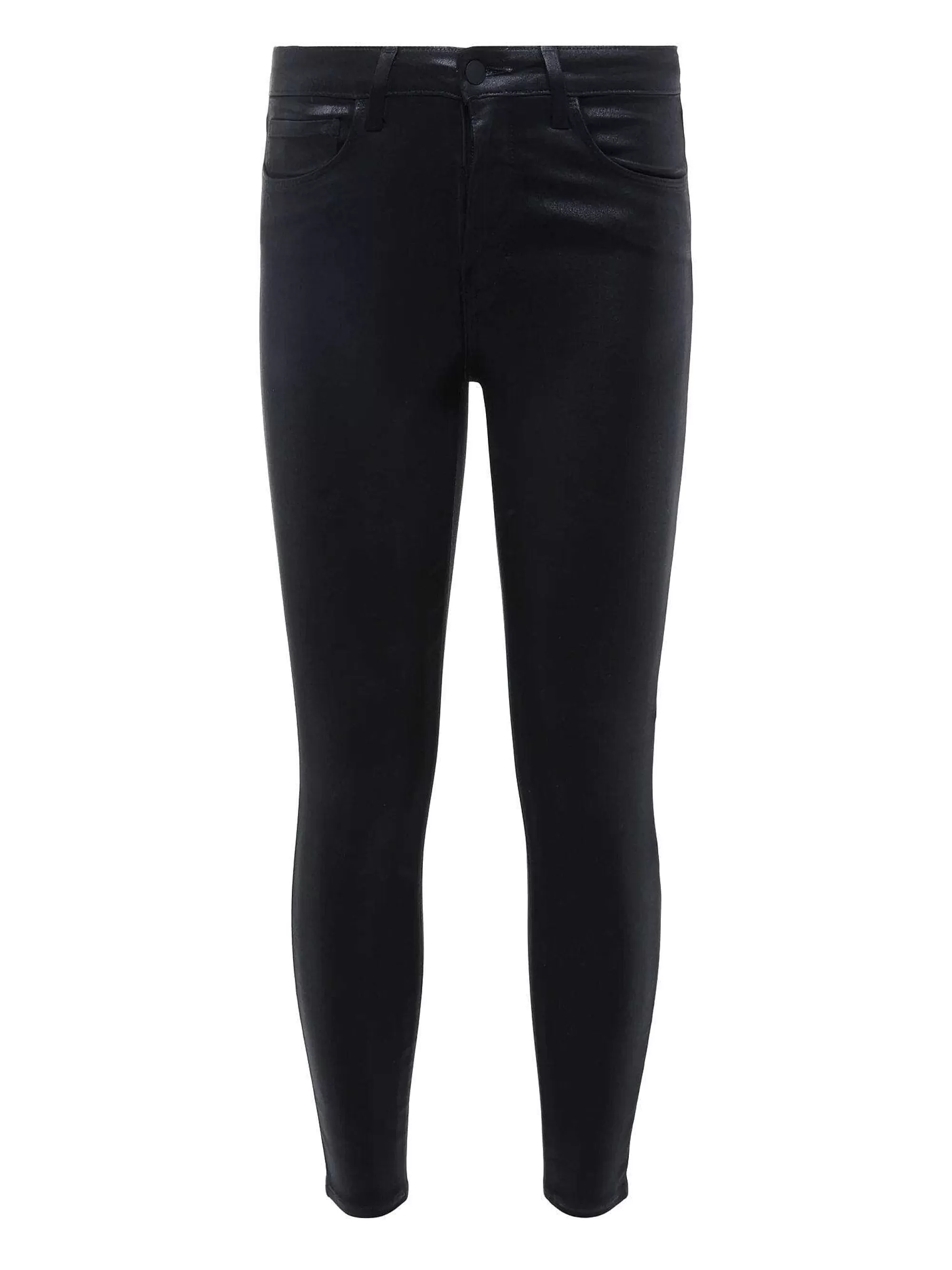 L'AGENCE Margot Gecoate Skinny Jeans Zwart Gecoat Discount