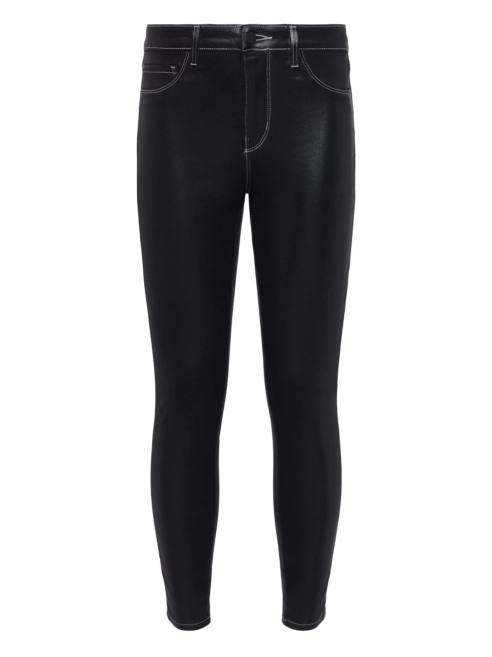 L'AGENCE Margot Gecoate Skinny Jeans Zwart/Natuurlijk Contrast Gecoat Shop