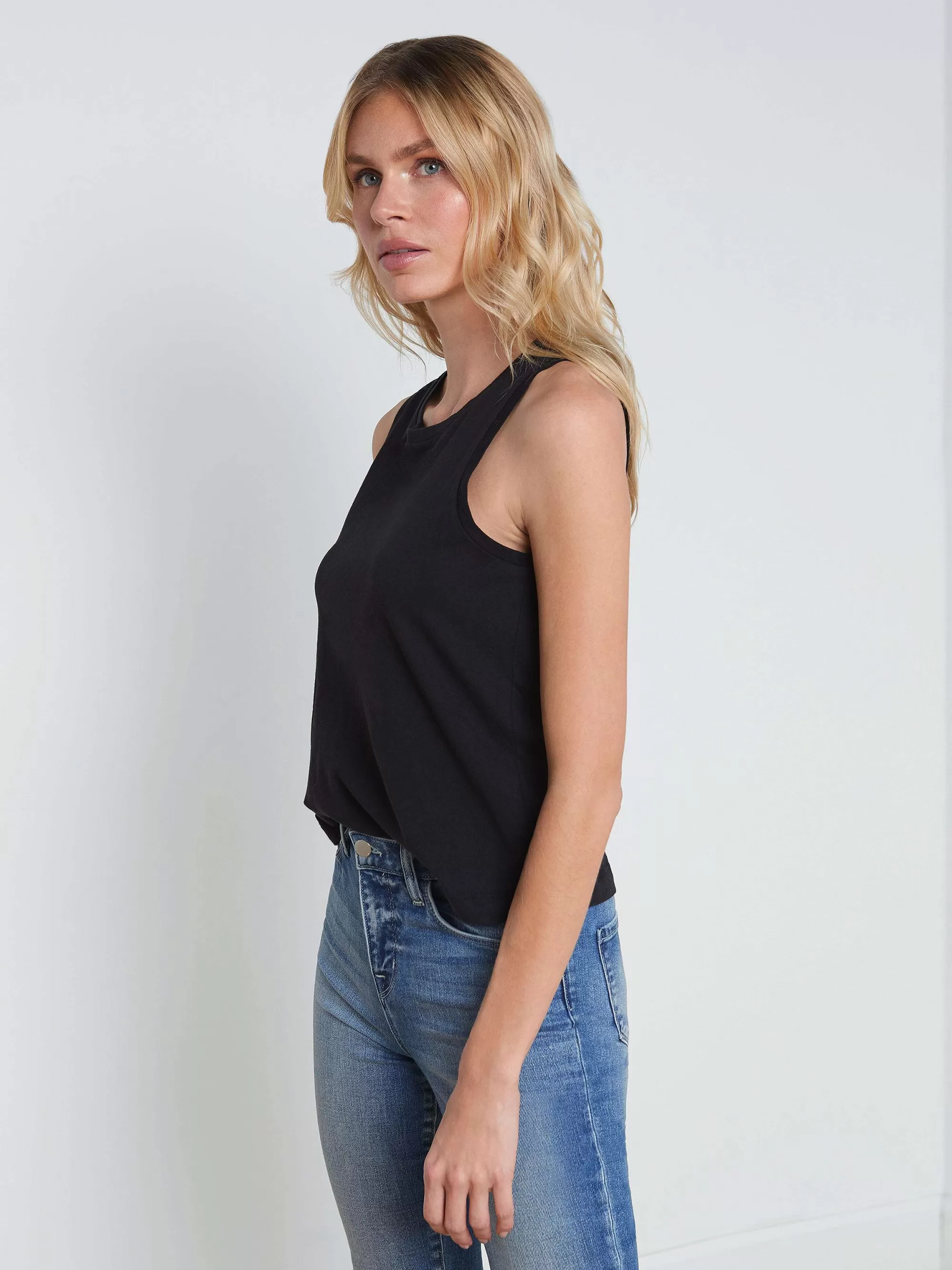 L'AGENCE Mikaela Katoenen Tanktop Zwart Store