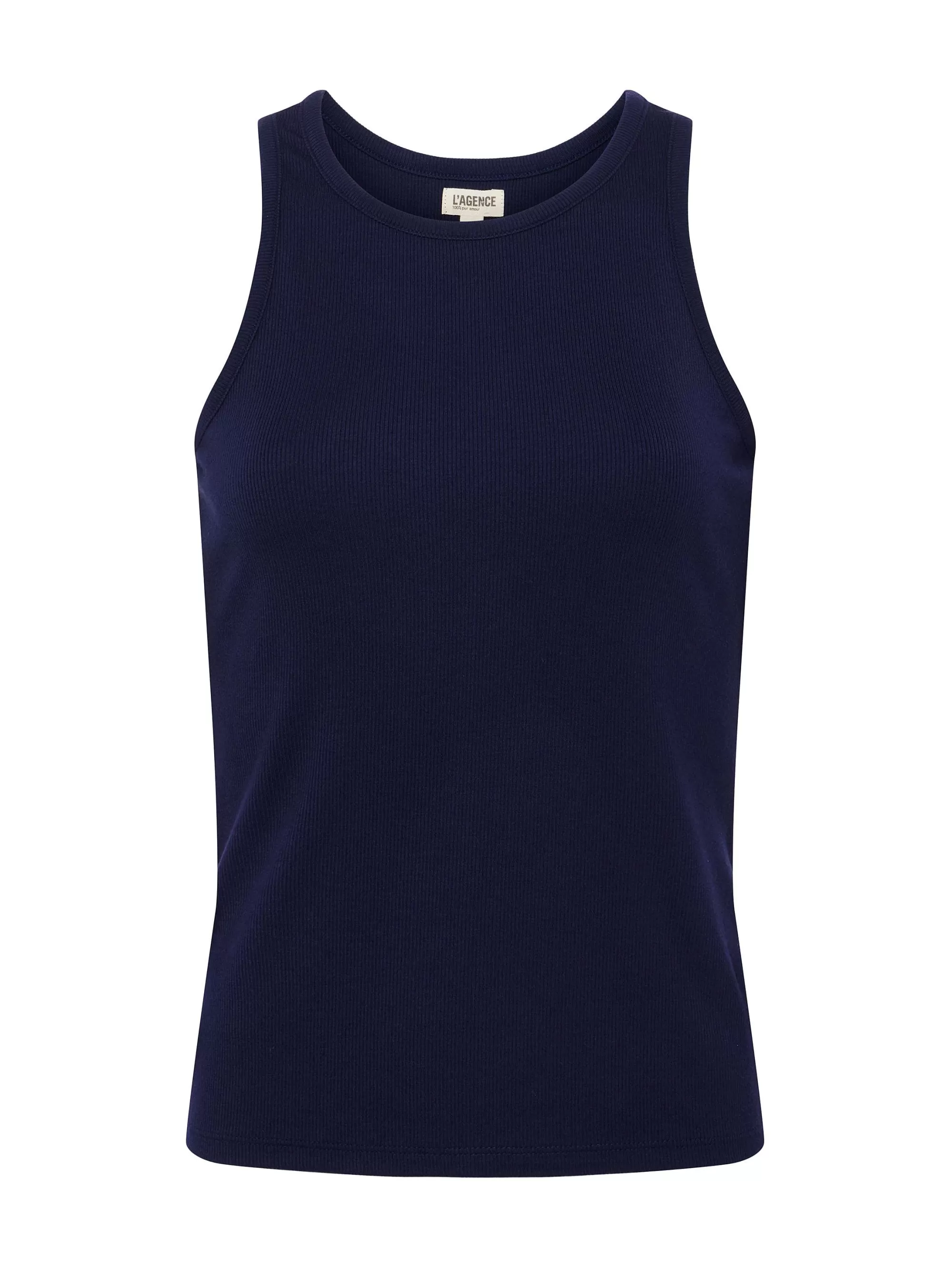 L'AGENCE Nia Geribbelde Tanktop Diep Middernacht Best Sale