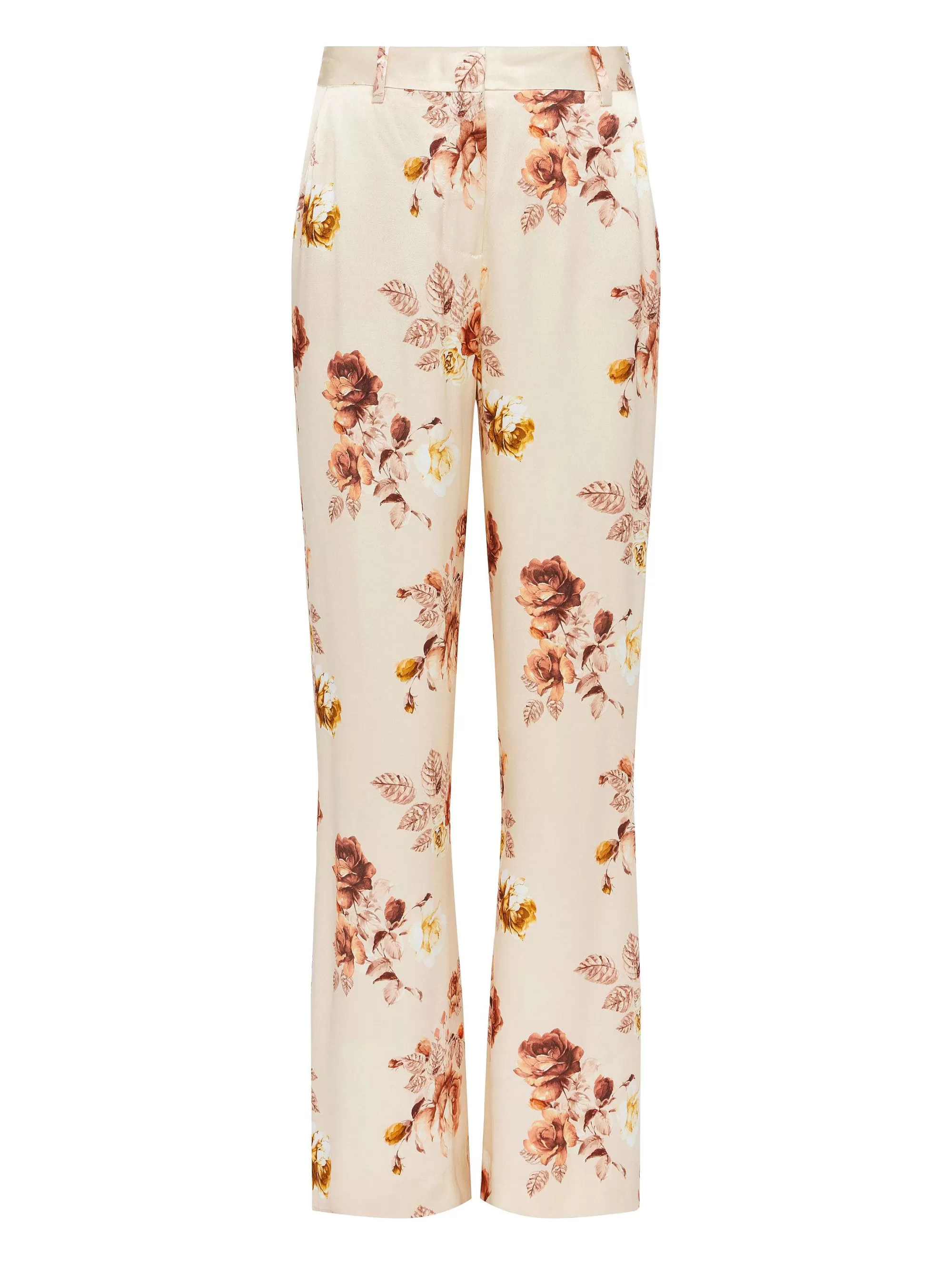 L'AGENCE Pilar Broek Met Wijde Pijpen Buff Multi Tonaal Rose Bloemen Shop