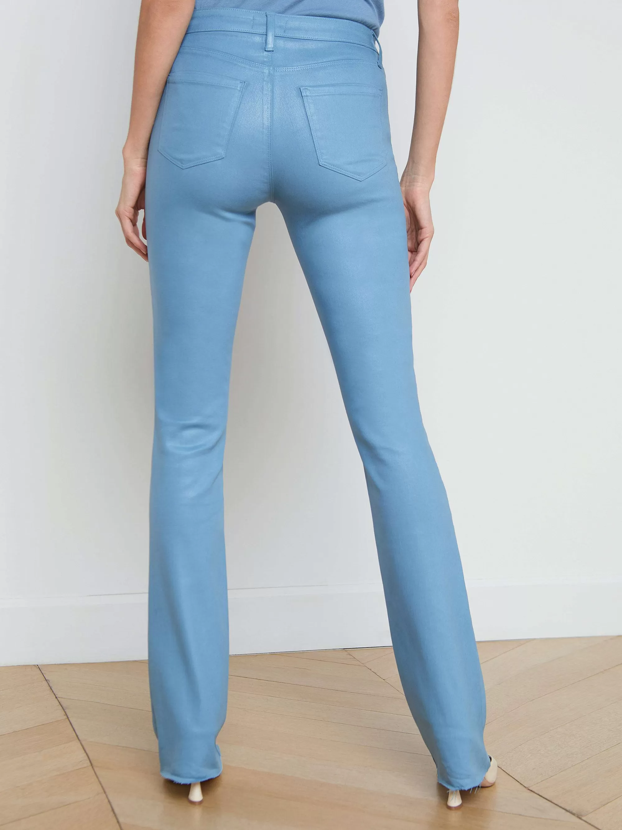 L'AGENCE Ruth Gecoate Jeans Met Rechte Pijpen Blauwe Mist Gecoat Cheap