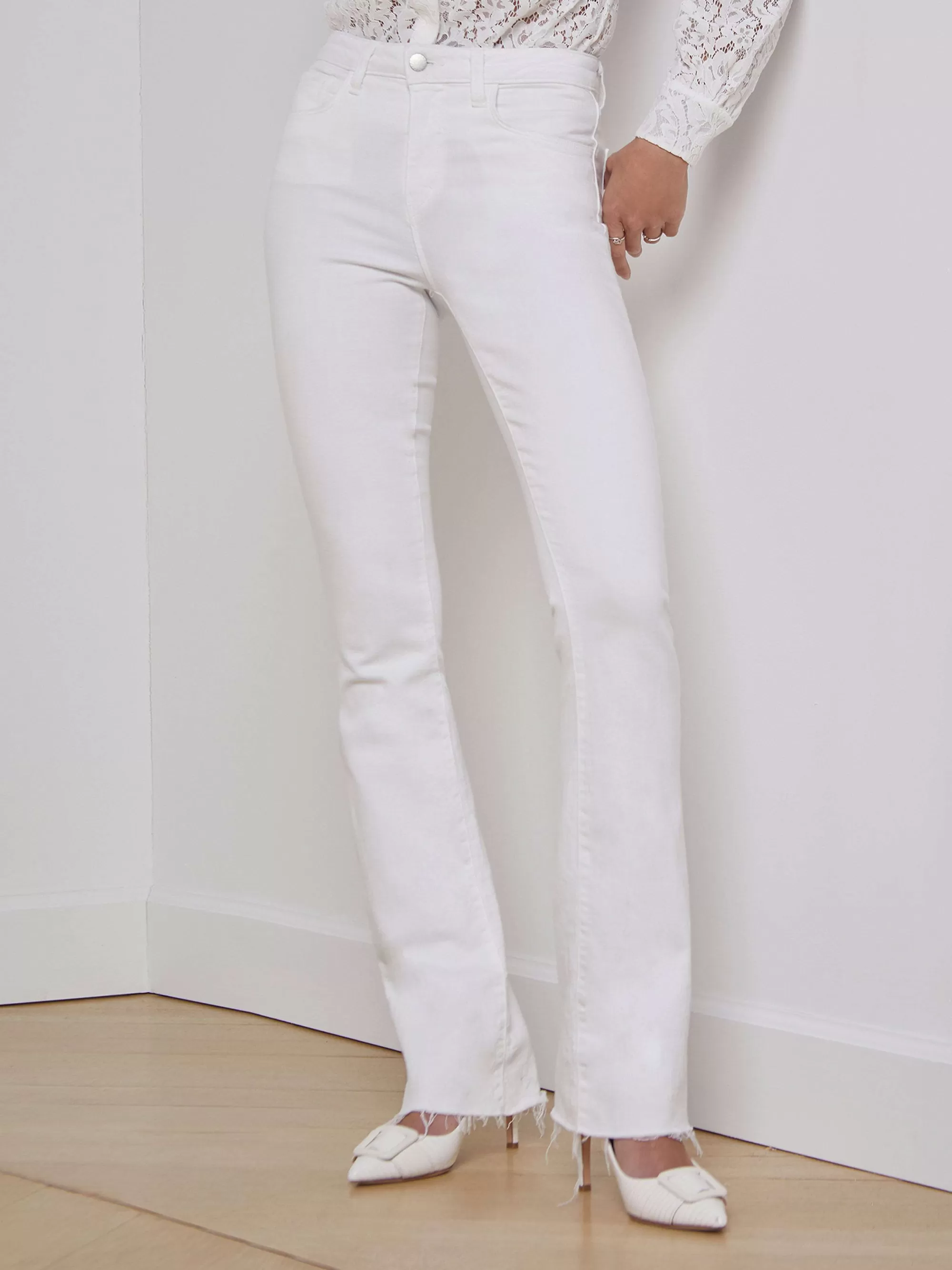 L'AGENCE Ruth-Jeans Met Rechte Pijpen Blanco Online