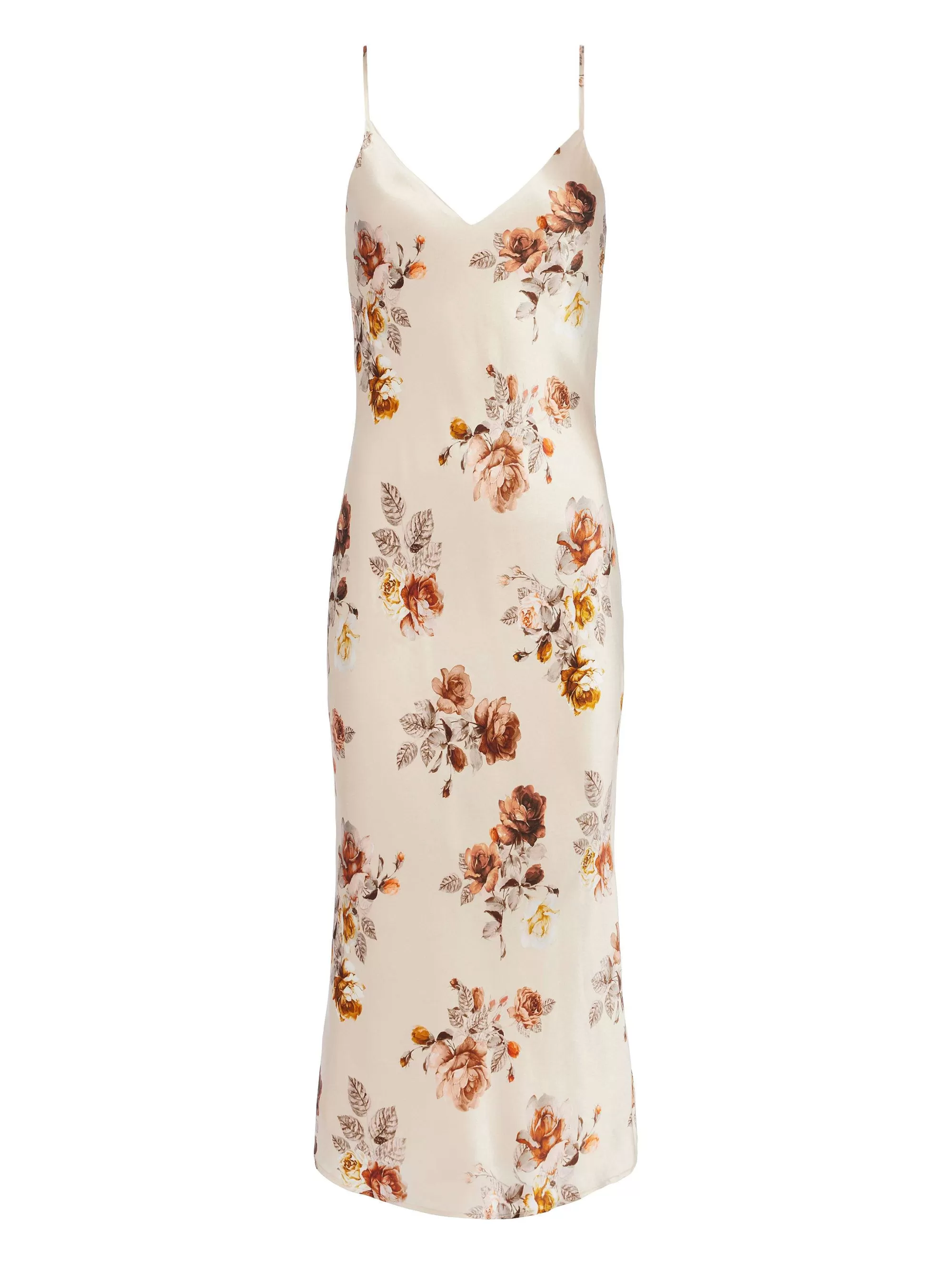 L'AGENCE Seridie Zijden Slipdress Buff Multi Tonaal Rose Bloemen Cheap