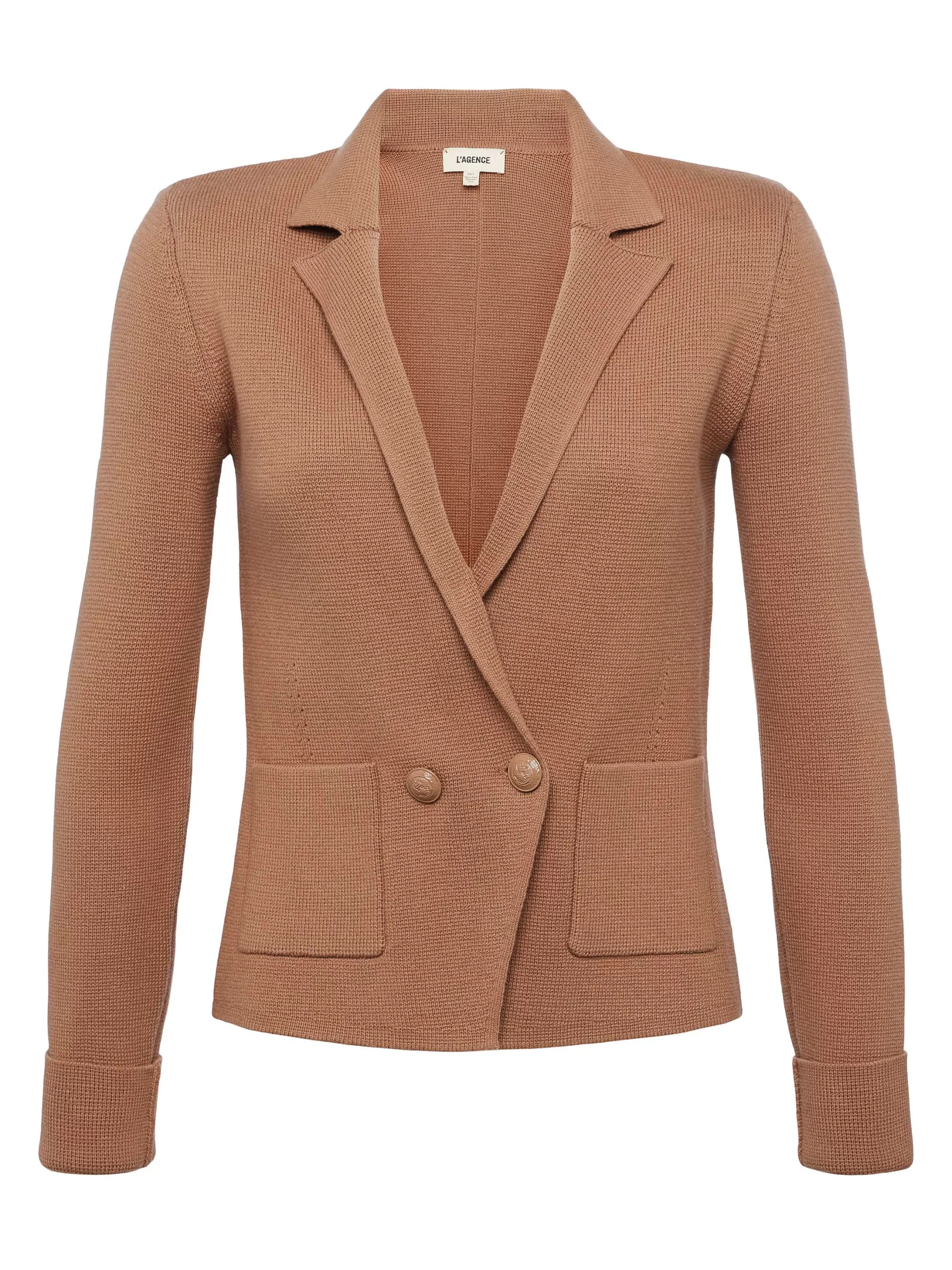 L'AGENCE Sofia Gebreide Blazer Gember Koekje Clearance