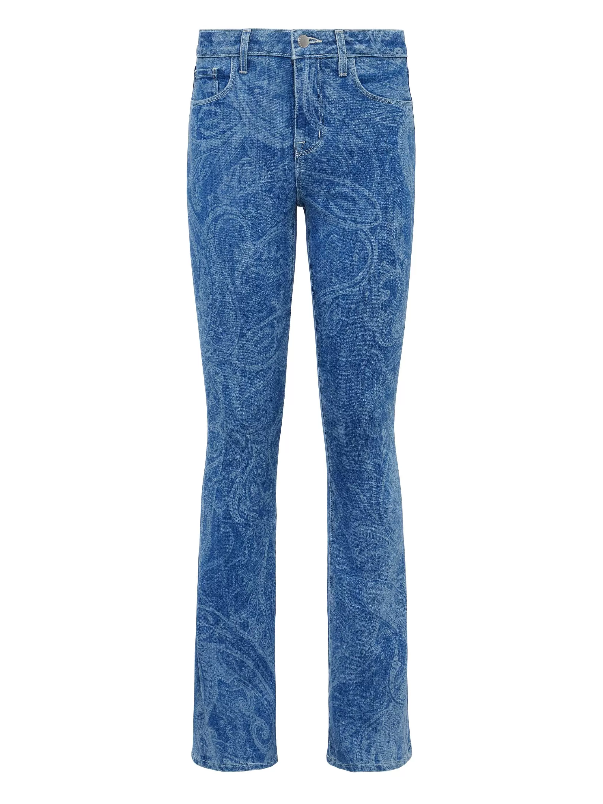 L'AGENCE Stassi Bedrukte Bootcut Jeans Paisley-Laser Discount