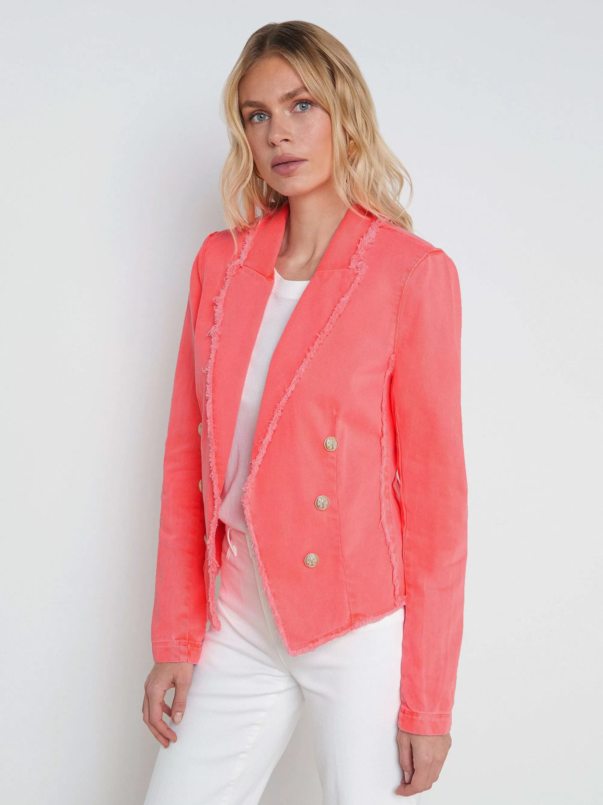 L'AGENCE Wayne Denimblazer Zacht Neonkoraal Clearance