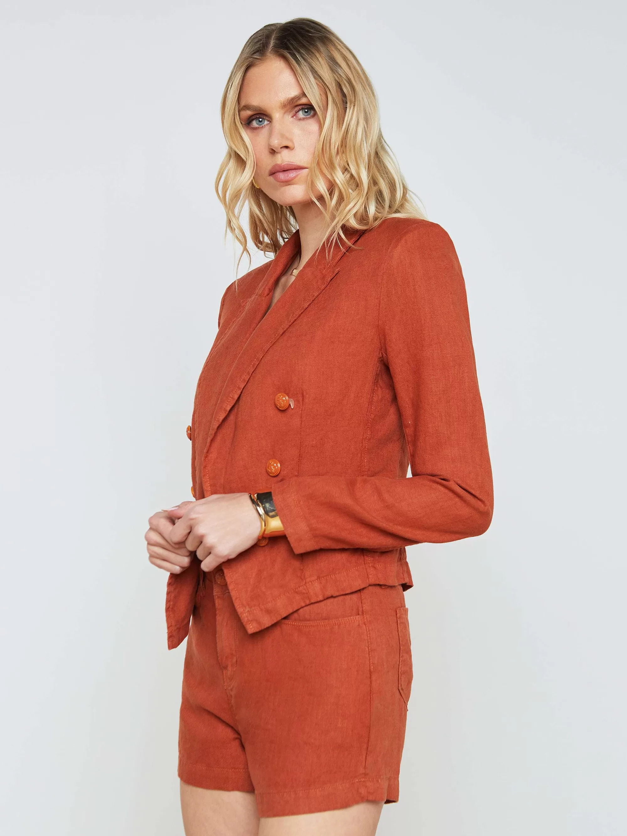 L'AGENCE Wayne Linnen Blazer Sienna Discount