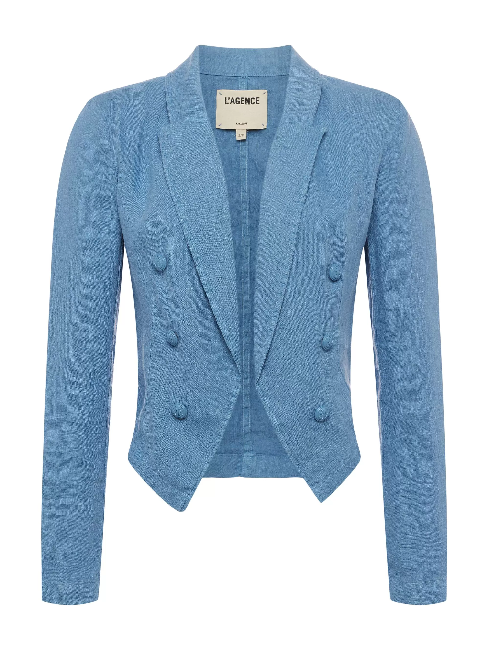 L'AGENCE Wayne Linnen Blazer Blauwe Mist New