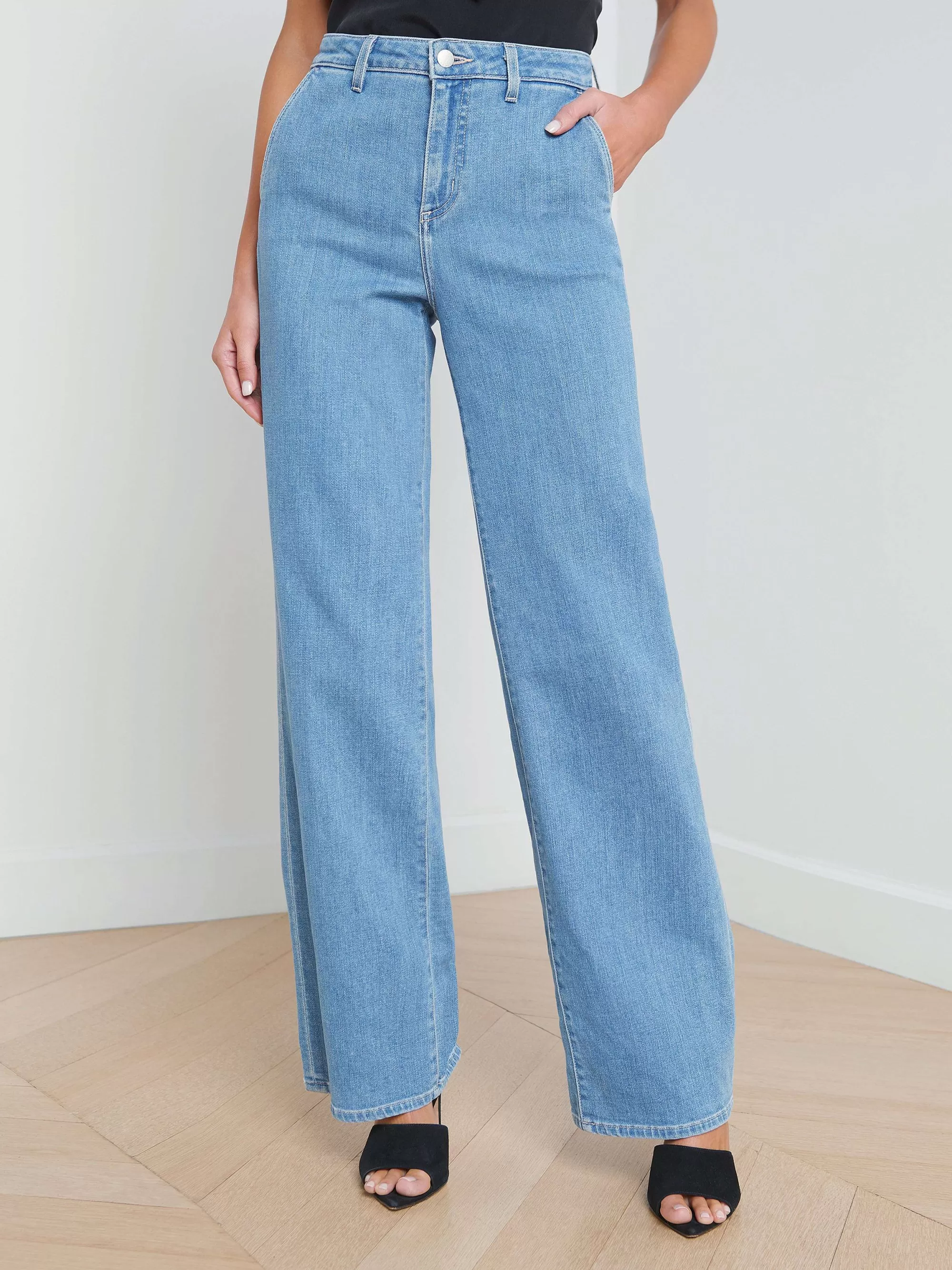 L'AGENCE Weston Jeans Met Wijde Pijpen Belize Flash Sale